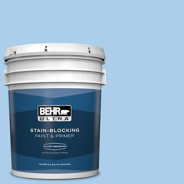 BEHR ULTRA 5 gal. #P520-2 French Porcelain Extra Durable Satin Enamel Interior Paint & Primer