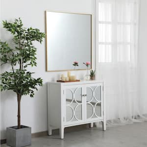 Medium Square Brass Modern Mirror (36 in. H x 36 in. W)