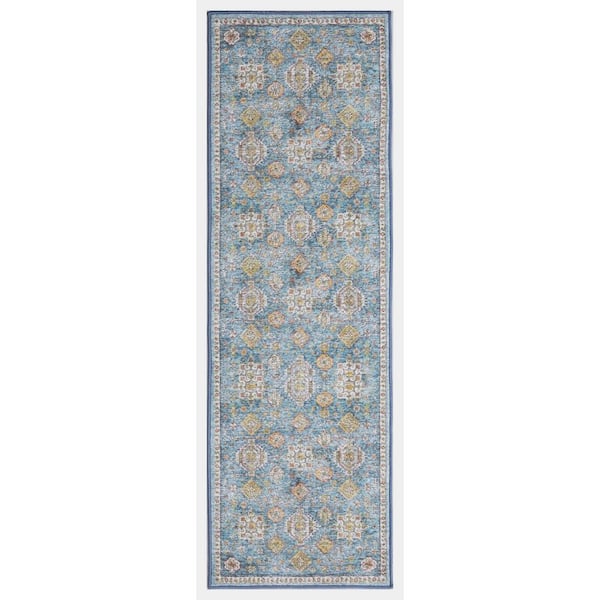 Concord Global Trading Eden Collection Regal Blue 3 ft. x 9 ft. Machine Washable Traditional Indoor Area Rug