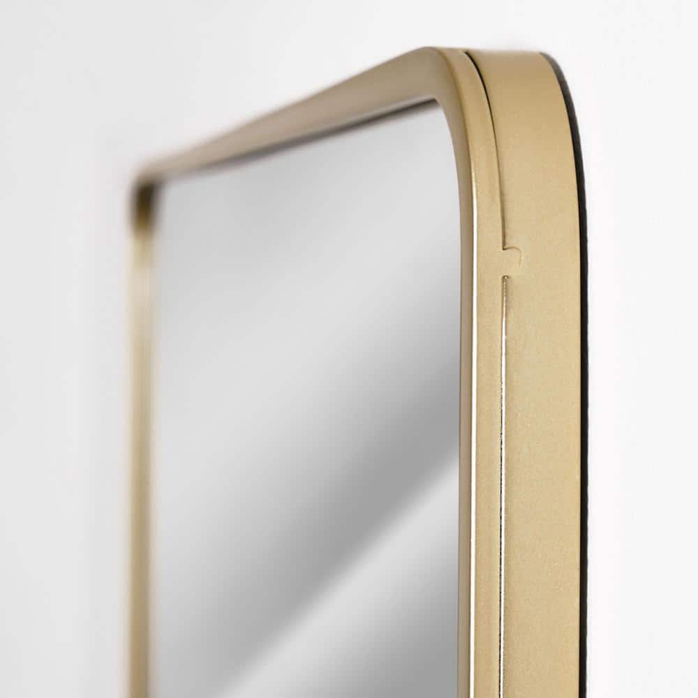 Gold Framed Rectangular Wall Mirror with Shelf - 31.5" x 21.25"