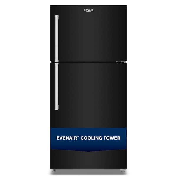 30 in. 19 cu. ft. Freestanding Top Freezer Refrigerator in Black with Garage Mode