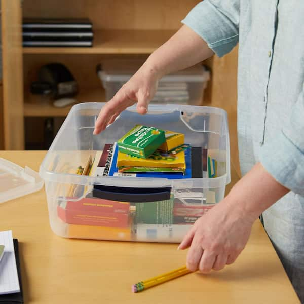 Rubbermaid Small All-Access Tote with Lids, Pack of 4, Stackable Storage  Bins with Clear Drop-Down Door and Carry Handles, Closet Organization