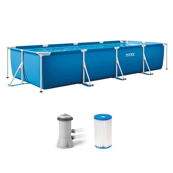 14 ft. 9 in. x 7 ft. 2 in. Rectangular 33 in. Deep Above Ground Pool Set