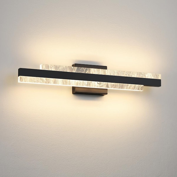 KAISITE 24 in. 1-Light Black LED Vanity Light Bar, Dimmable Bathroom Light