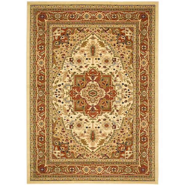 SAFAVIEH Lyndhurst Ivory/Rust 8 ft. x 10 ft. Border Area Rug