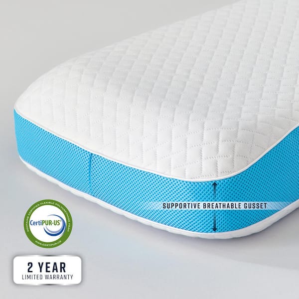 BODIPEDIC Side and Back Sleeper Gel-Infused Memory Foam Standard Bed Pillow  75874 - The Home Depot