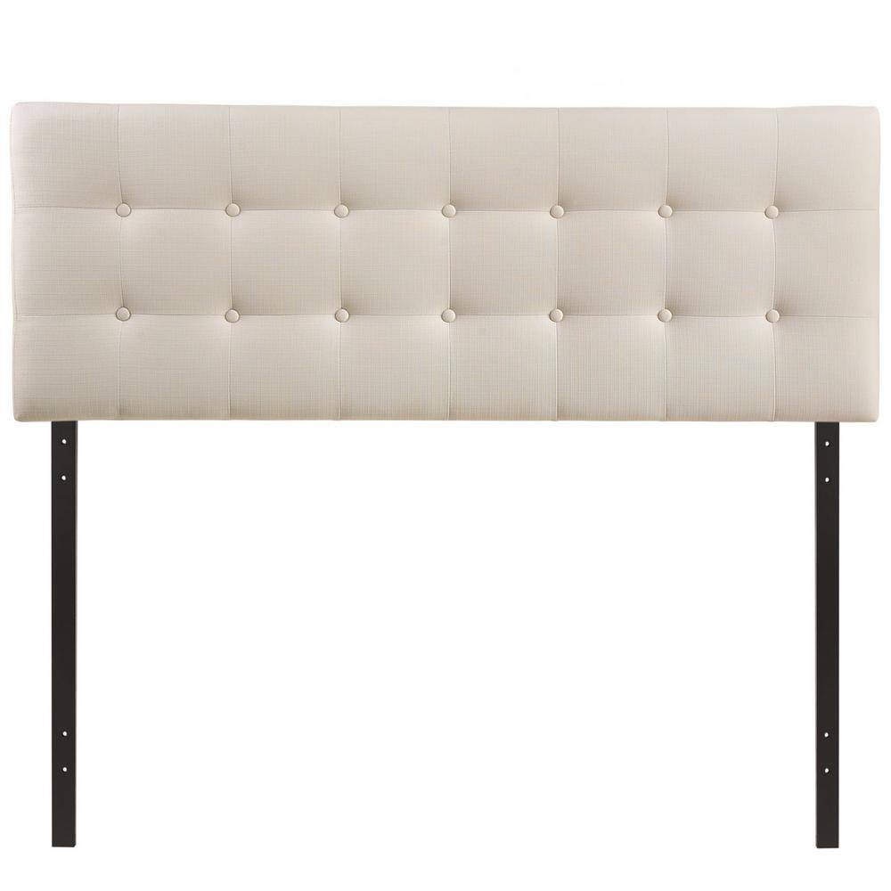 Emily Ivory Tufted Full Upholstered Fabric Headboard