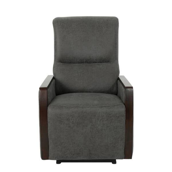 Noble House Pedrin Traditional Tufted Back Slate Microfiber Power Recliner