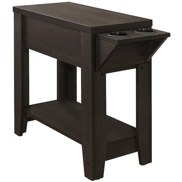 Unbranded Espresso End Table with Cup Holders