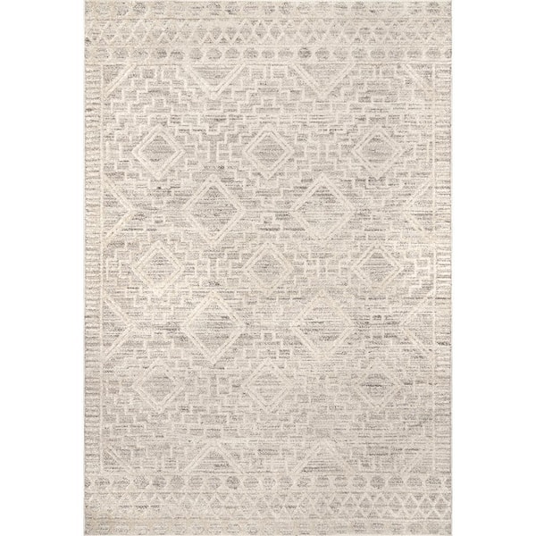 nuLOOM Cameron Beige 5 ft. x 8 ft. High Low Textured Moroccan Indoor Area Rug