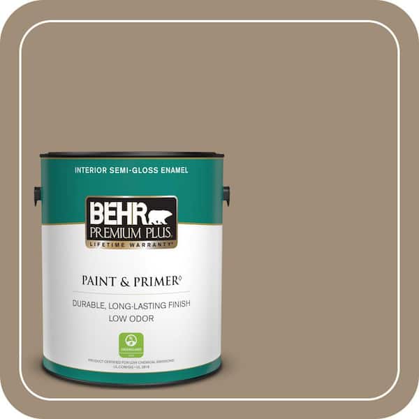 BEHR PREMIUM PLUS 1 gal. #ECC-17-1 Cottage Walk Semi-Gloss Enamel Low Odor Interior Paint & Primer