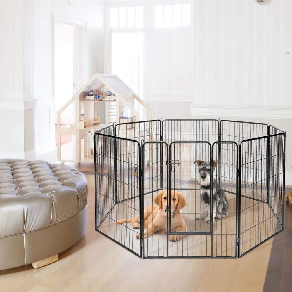 Heavy Duty Black Metal 40" Pet Playpen with Door