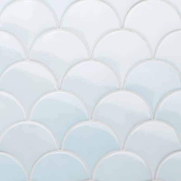 Ivy Hill Tile Beta Sky Blue 2.44 in. x 5 in. Scallop Polished Ceramic Wall Tile (4.06 sq. ft./Case)