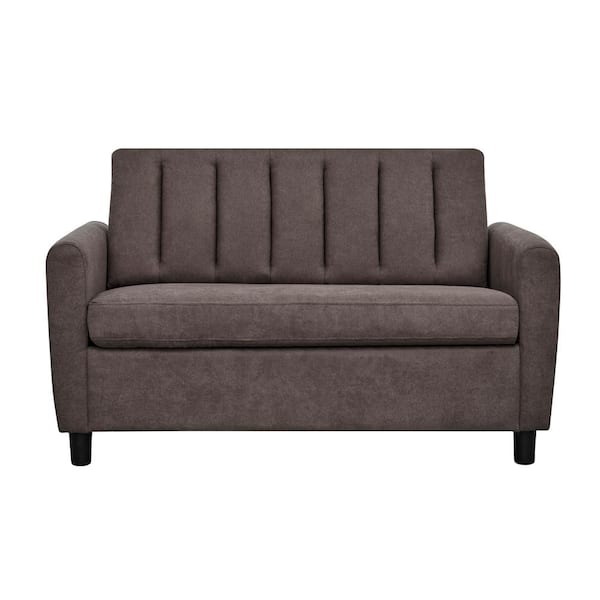 HOMESTOCK 32 in. W Espresso Twin Convertible Loveseat Sofa Bed, Velvet 11745HD The Home Depot