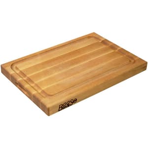Wood 18 in. x 12 in. Rectangular Wood Cutting/Carving Board with Juice Groove, Maple