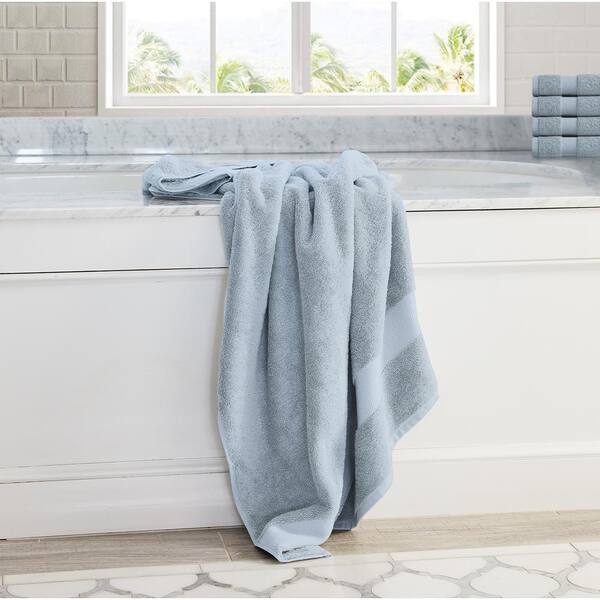 Delara Light Blue Solid 100% Organic Cotton Luxuriously Plush Bath