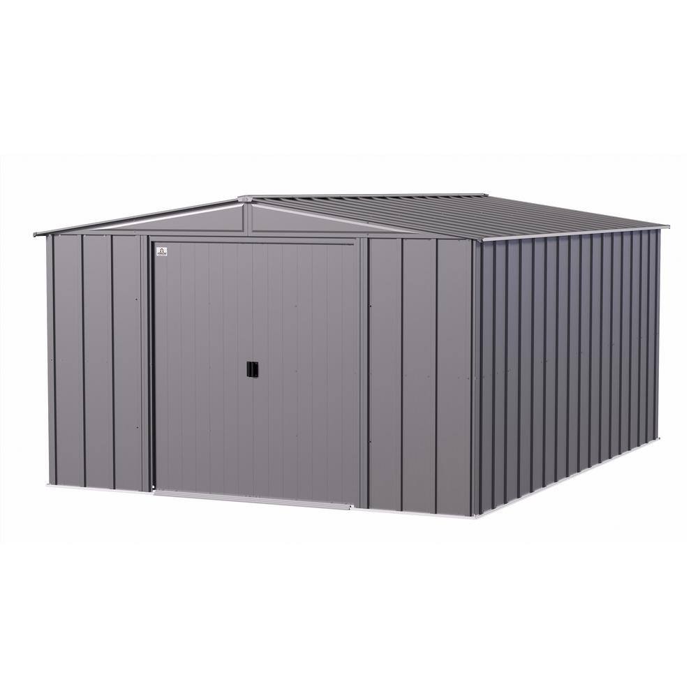 10 ft. x 14 ft. Charcoal Galvanized Steel Storage Shed