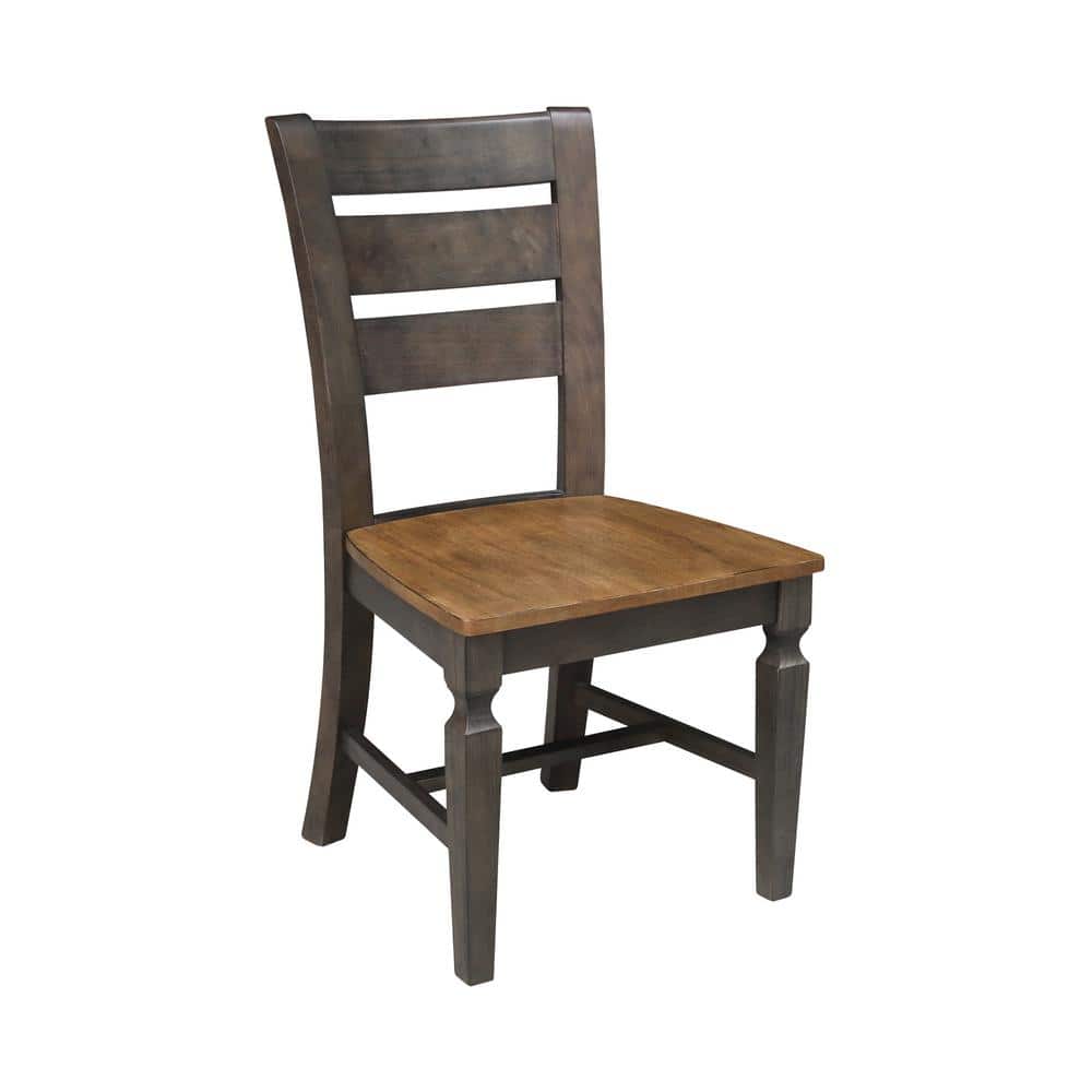 Vista Hickory and Washed Coal Ladderback Side Chairs
