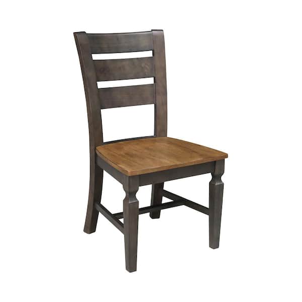 International Concepts Vista Hickory/Coal Ladderback Dining Chair ( Set of 2)