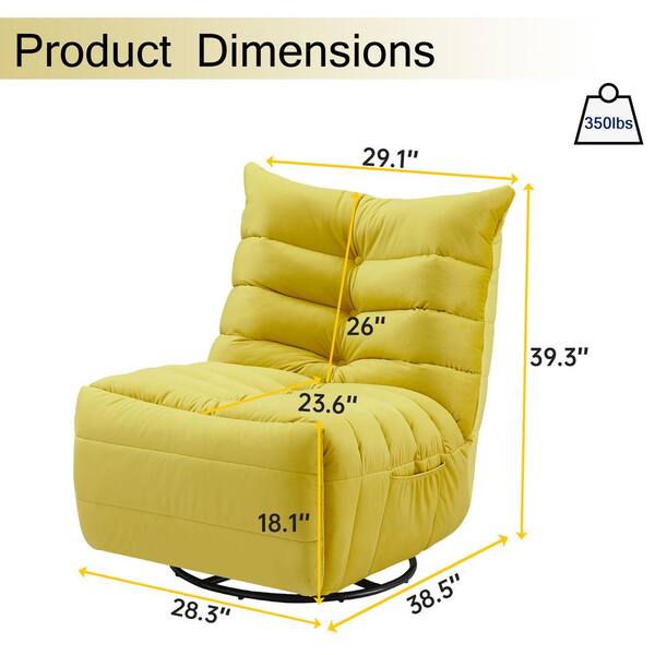 joieve オールインワン サイズ36 Z-joyee Yellow Velvet Recliner 360° Swivel with Adjustable
