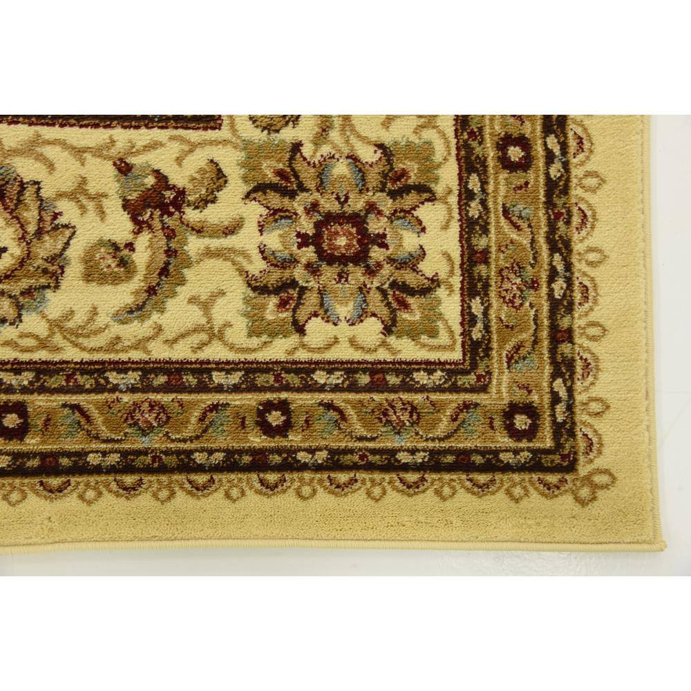 Cream Floral Synthetic 9' x 12' Easy Care Rug