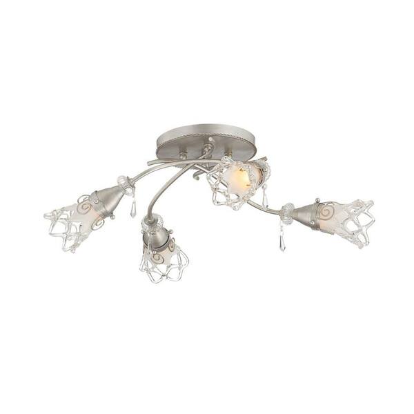 Eurofase Mara Collection 4-Light Antique Silver Semi Flushmount-DISCONTINUED