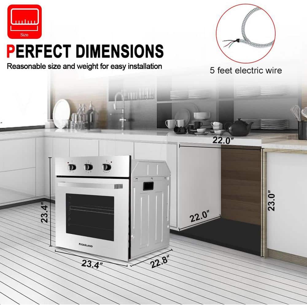 24-Inch Stainless Steel Convection Wall Oven with Rotisserie