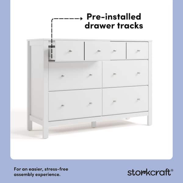 Storkcraft Horizon White 6-Drawer 47.88 in. Wide Dresser 03686-001