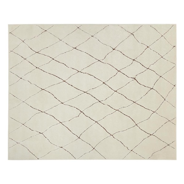Home Decorators Collection Ashton Ivory 6 ft. 7 in. X 9 ft. 2 in. Geometric Polypropylene Area Rug