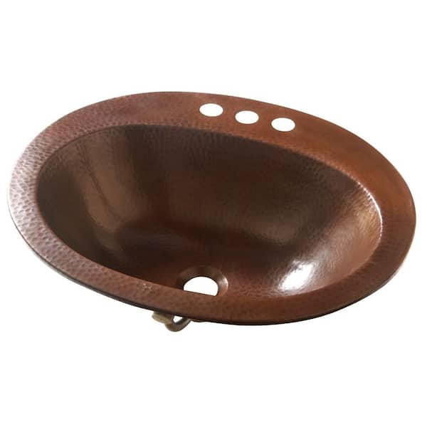 SINKOLOGY Oval Drop-In Bathroom Sink in Aged Copper