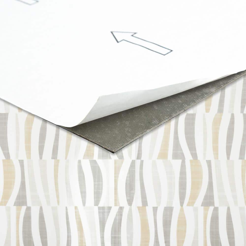 Linen Waves 12-Inch Self-Adhesive Vinyl Floor Tiles