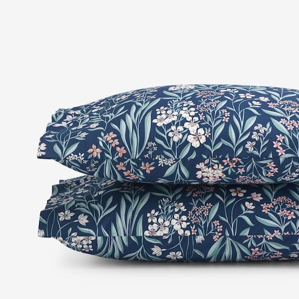 Company Cotton Julienne Mini Floral Mini Floral Navy Cotton Percale King Pillowcase (Set of 2)