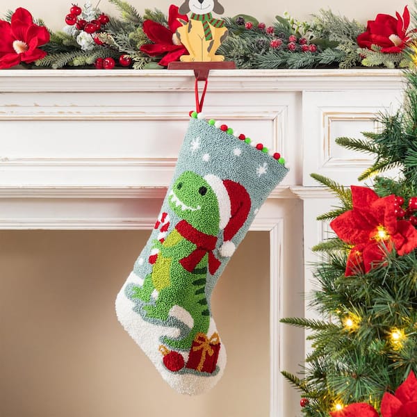 21 in. Hooked Dinosaur Stocking