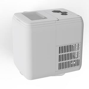 14 in. 44 lbs. Portable Metal Ice Maker in Silver