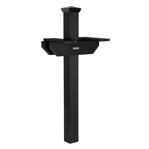 Hazelton Black 2-Sided Mailbox Post