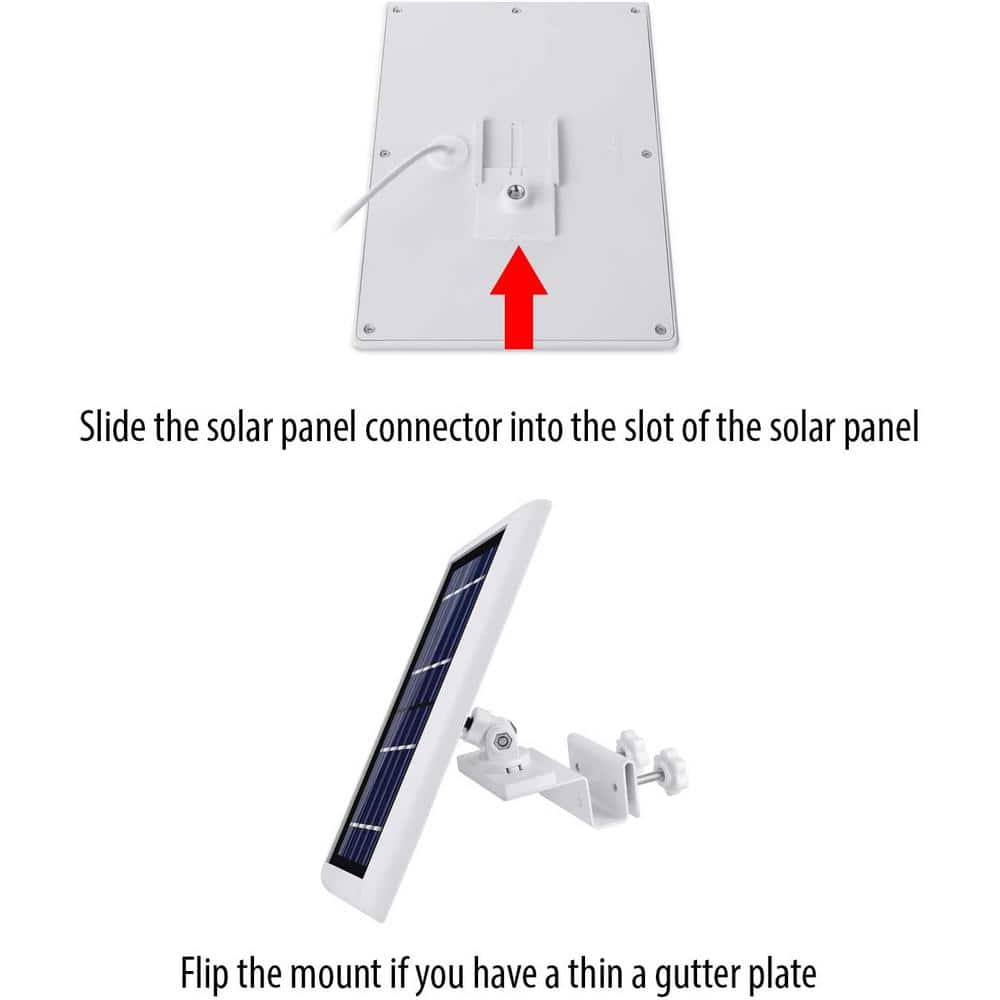 Universal Gutter Mount for Solar Panels and Security Cams, White