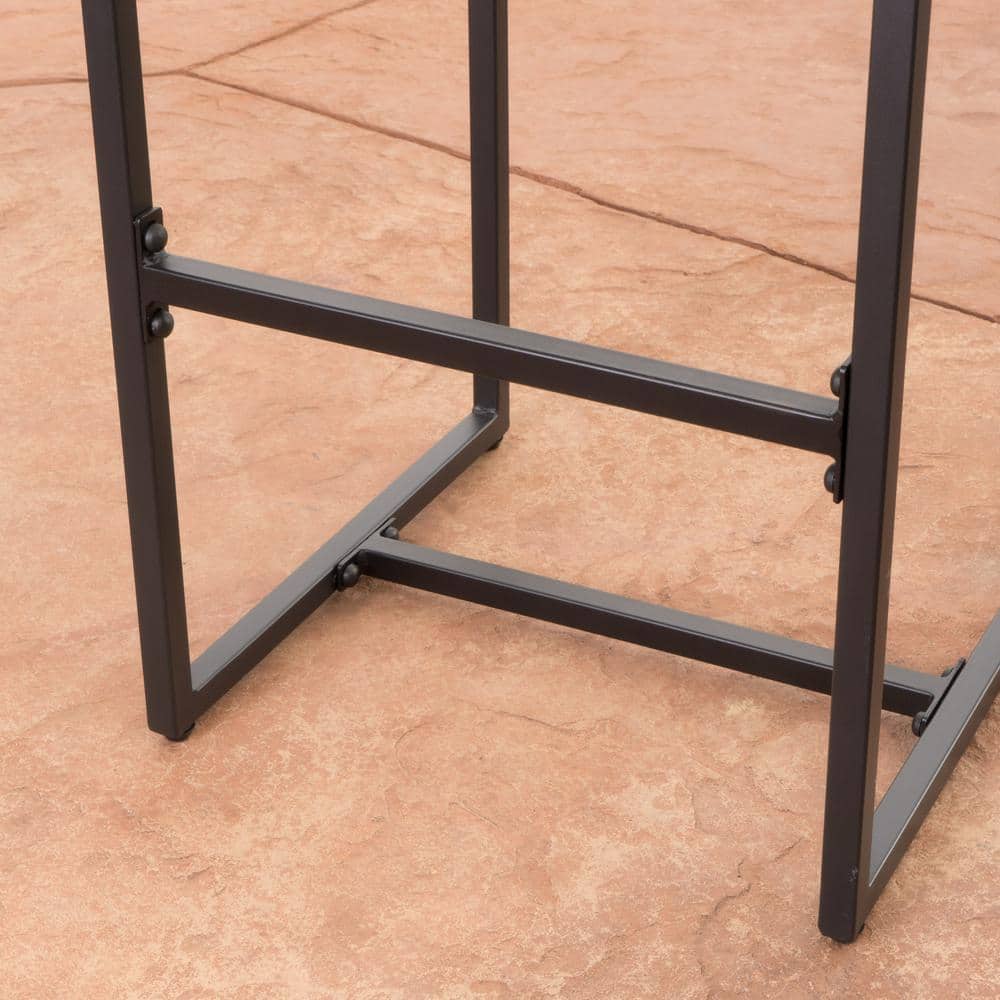 Cassidy Grey Wicker and Iron Bar Height Armless Barstools