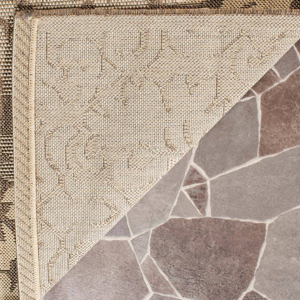 Reversible Easy-Care Brown/Natural Synthetic Runner Rug, 2'3" x 6'7"