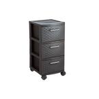 MQ 3-Drawer 26 in. H x 12.6 in. W Resin Rolling Cart in Taupe 391-TAU ...
