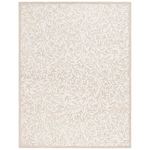 Martha Stewart Ivory/Beige 5 ft. x 8 ft. Border Abstract Floral Area Rug