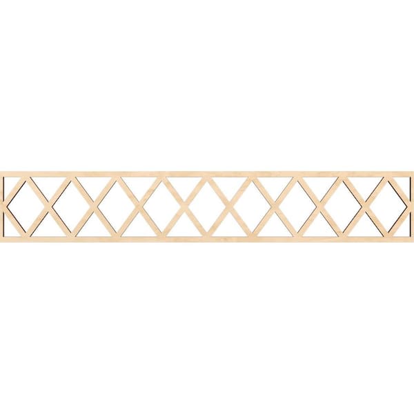 Ekena Millwork Wolford Fretwork 0.375 in. D x 46.625 in. W x 8 in. L Birch Wood Panel Moulding