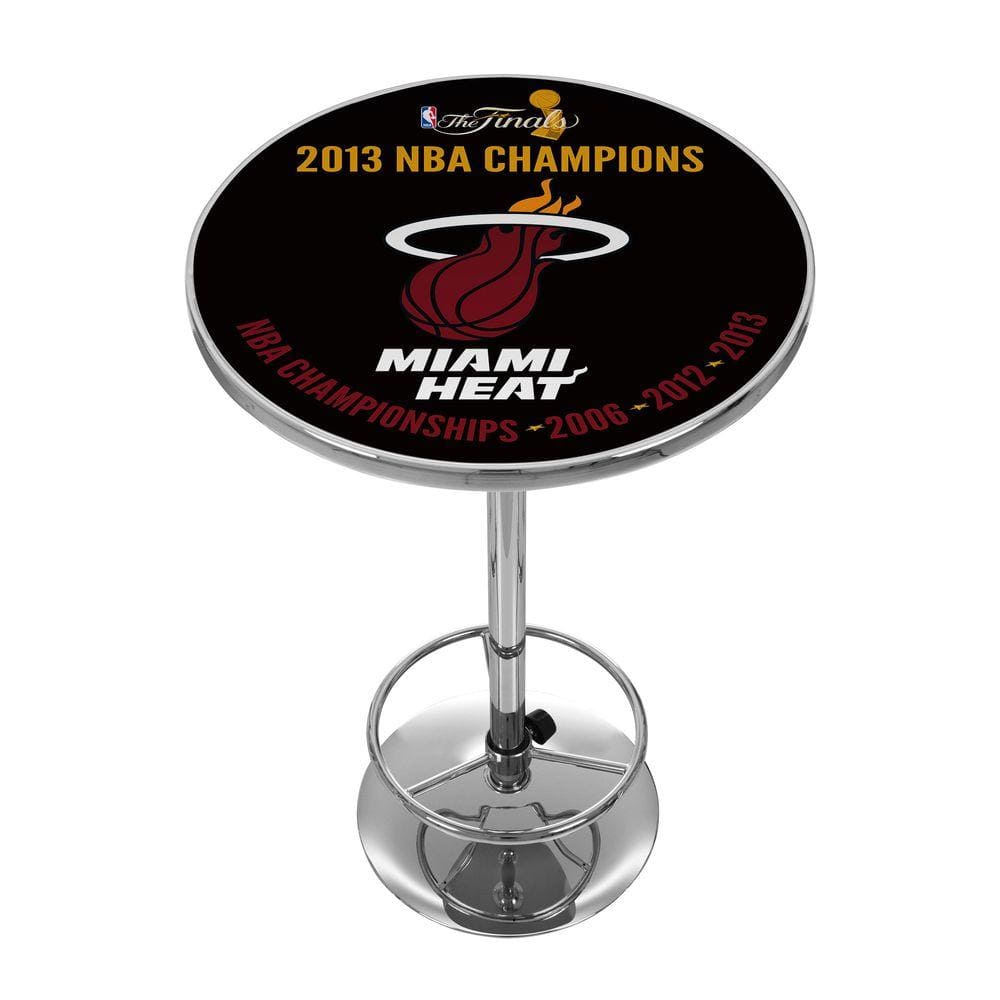 Trademark Miami Heat 2013 NBA Champions Chrome Pub/Bar Table  NBA2000-MH-2013 - The Home Depot