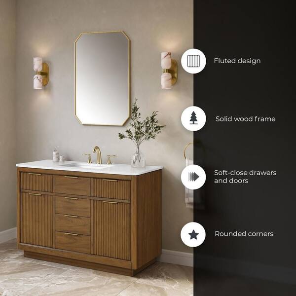 OVE Decors Xander 48 in. Single Sink Freestanding Warm Walnut Bath