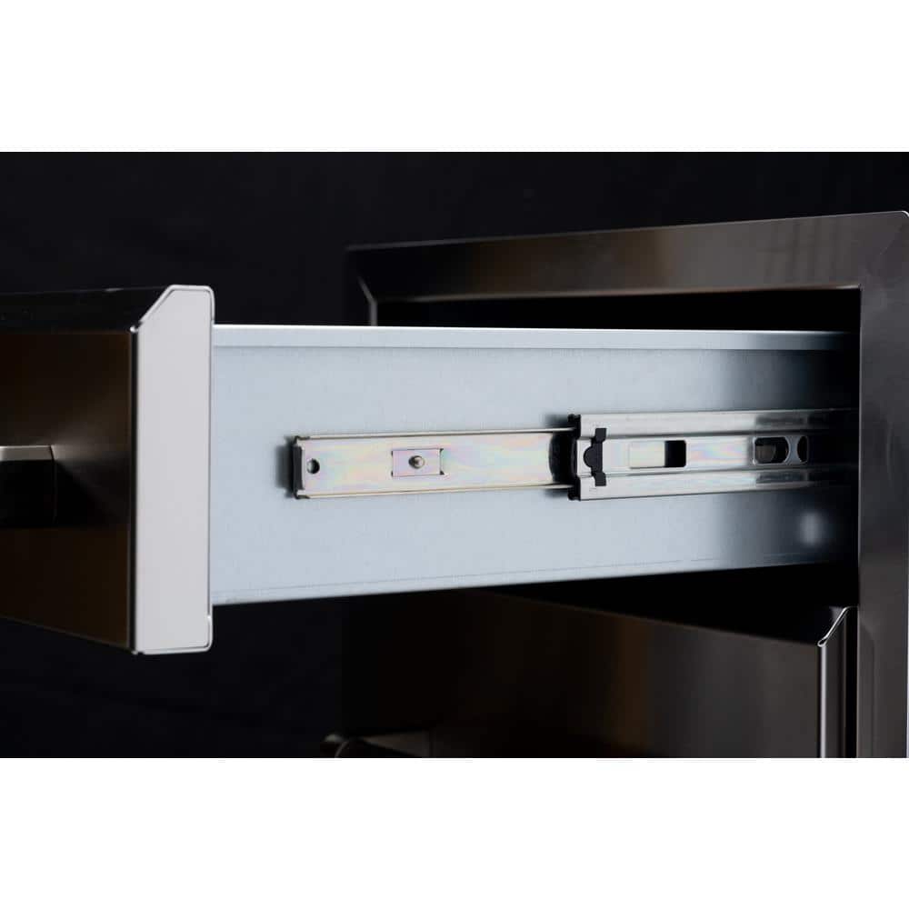 Stainless Steel Vertical Double Drawer Outdoor Kitchen Unit