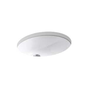 Caxton 16-1/4 in. Oval Vitreous China Undermount Bathroom Sink in White with Overflow Drain