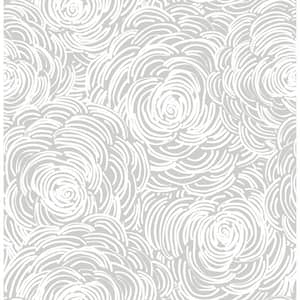 Celestial Grey Floral Grey Wallpaper Sample