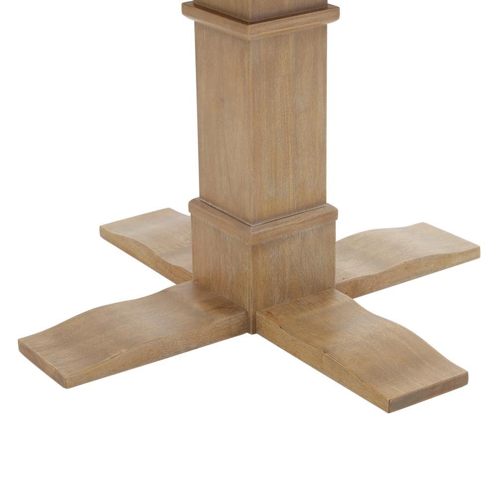Rustic Brown Round Reclaimed Wood Dining Table for Four