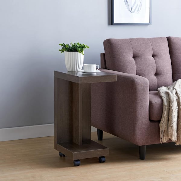 Vecker Walnut Oak Mobile End Table