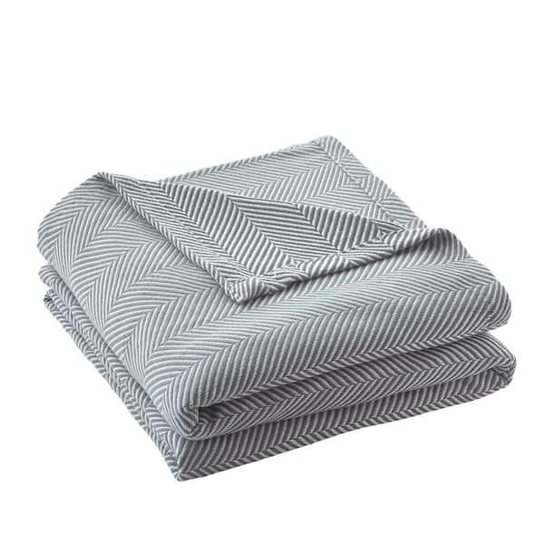 Home Decorators Collection Cotton TENCEL Blend King Blanket in Steel Blue