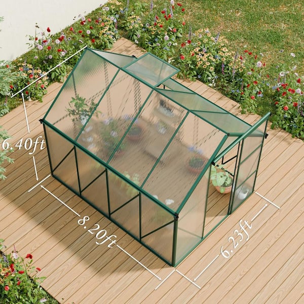 Mondawe 72 in. W x 96 in. D x 77 in. H Polycarbonate Green Walk-in